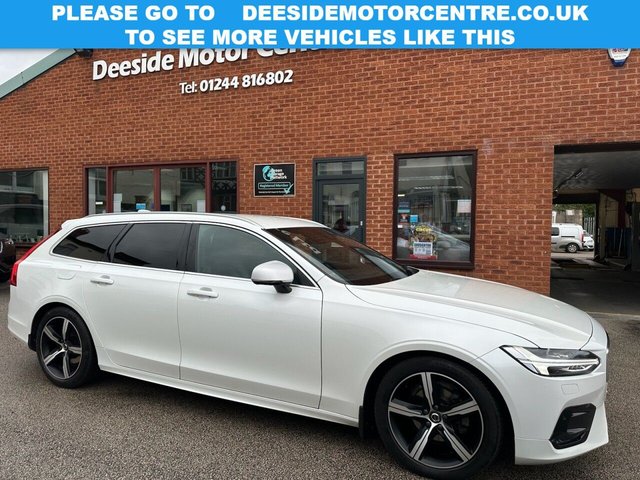 2019 19 VOLVO V90 2.0 D4 R-Design Estate 5dr Diesel Auto Euro 6 (s/s) (190 ps) Documented Volvo service record : Bluetooth : Sat Nav : DAB Radio : Air-conditioning : R-Design upholstery + steering wheel : Isofix : Heated front seats : Heated steering wheel : Heated screen : Front + rear parking sensors : Remotely operated tailgate : Cargo/Load cover