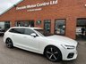 USED 2019 19 VOLVO V90 2.0 D4 R-Design Estate 5dr Diesel Auto Euro 6 (s/s) (190 ps) Documented Volvo service record : Bluetooth : Sat Nav : DAB Radio : Air-conditioning : R-Design upholstery + steering wheel : Isofix : Heated front seats : Heated steering wheel : Heated screen : Front + rear parking sensors : Remotely operated tailgate : Cargo/Load cover