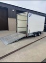 USED TRAILER BOX VAN IVOR WILLIAMS DOUBLE AXLE BOX TRAILER WITH RAMP DOORS