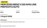 USED 2025 25 MERCEDES-BENZ V-CLASS 2.0 V220d Premium MPV 5dr Diesel G-Tronic+ Euro 6 (s/s) (8 Seat, Extra Long) (163 ps) 1 Owner From Brand New