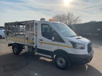 USED 2018 68 FORD TRANSIT 2.0 350 ECOBLUE CAGED TIPPER L2 MEDIUM WHEEL BASE (130 BHP) WITH BIN LIFT. 