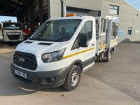 USED 2018 68 FORD TRANSIT 2.0 350 ECOBLUE CAGED TIPPER L2 MEDIUM WHEEL BASE (130 BHP) WITH BIN LIFT. 