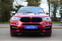 USED 2016 16 BMW X6 3.0 M50d SUV 5dr Diesel Auto xDrive Euro 6 (s/s) (381 ps) FLAMENCO RED METALLIC PAINTWORK + REAR CAMERA + BLACK PACK + HEATED SEATS