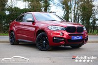 USED 2016 16 BMW X6 3.0 M50d SUV 5dr Diesel Auto xDrive Euro 6 (s/s) (381 ps) FLAMENCO RED METALLIC PAINTWORK + REAR CAMERA + BLACK PACK + HEATED SEATS