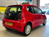 USED 2016 66 VOLKSWAGEN UP! 1.0 Move up! Hatchback 3 Door Petrol Manual Red Euro 6 Low Tax JUST SERVICED+MARCH 27 MOT+2 KEYS