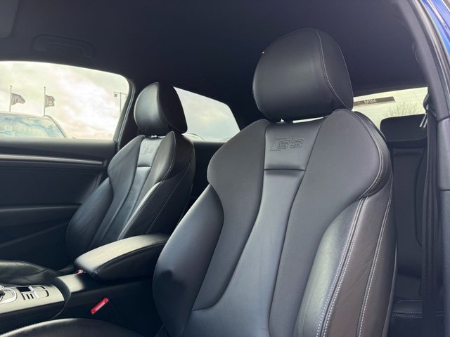 2015 AUDI S3 2015 2.0 TFSI Hatchback 3dr Petrol Manual quattro Euro 6 (s/s) (300 ps) * HUGE SPEC LIST * HEATED NAPPA LEATHER * 18" ALLOY WHEELS * MAXTON FRONT SPLITTER * PRIVACY GLASS * 5.8" RETRACTABLE DISPLAY * LED LIGHTS * DUAL-ZONE CLIMATE CONTROL * HEATED POWER FOLDING MIRRORS * FLAT BOTTOMED MULTI-FUNCTIONAL STEERING WHEEL * SEPRANG BLUE * AUDI DRIVE SELECT * SAT NAV * DAB * STUNNING THROUGHOUT * - Photo 3