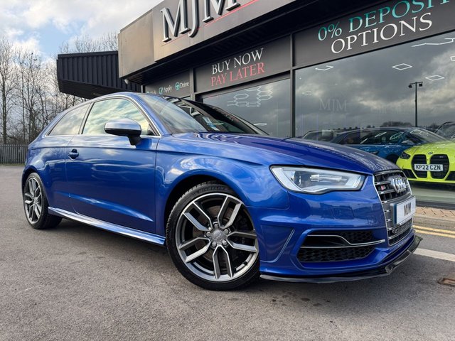 2015 AUDI S3 2015 2.0 TFSI Hatchback 3dr Petrol Manual quattro Euro 6 (s/s) (300 ps) * HUGE SPEC LIST * HEATED NAPPA LEATHER * 18" ALLOY WHEELS * MAXTON FRONT SPLITTER * PRIVACY GLASS * 5.8" RETRACTABLE DISPLAY * LED LIGHTS * DUAL-ZONE CLIMATE CONTROL * HEATED POWER FOLDING MIRRORS * FLAT BOTTOMED MULTI-FUNCTIONAL STEERING WHEEL * SEPRANG BLUE * AUDI DRIVE SELECT * SAT NAV * DAB * STUNNING THROUGHOUT *