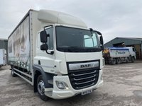 USED 2019 19 DAF CF 18T CURTAIN SIDED SLEEPER CAB WITH TUCK UNDER TAIL LIFT 