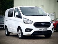 USED 2023 73 FORD TRANSIT CUSTOM 2.0 300 EcoBlue Limited Crew Van Double Cab 5dr Diesel Manual L1 H1 Euro 6 (s/s) (130 ps) Crew Cab | Low Miles | Air Con