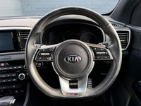 USED 2019 19 KIA SPORTAGE 1.6 T-GDi GT-Line SUV 5dr Petrol DCT AWD Euro 6 (s/s) (174 bhp) Dual zone climate control A/C, Full black leather interior, Satellite navigation, Cruise control, Bluetooth, Voice control, USB input, Heated front and rear seats, Lane departure warning, Keyless drive, Auto wipers, Different drive modes, Heated Power folding wingmirrors, Auto dimming rearview mirror, DAB radio, LED daytime running lights, Rear parking camera, Front & Rear parking sensors, Auto xenon headlights, 19" Alloy wheels, Apple carplay, Android auto.