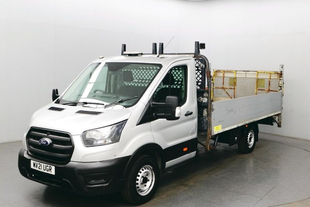 2021 21 FORD TRANSIT 2.0 350 EcoBlue Leader RWD 130 BHP L4 Dropside Lorry Euro 6 ULEZ Compliant Smart Digital Tachograph | Trailer Tow Attachment | Rear Tail Lift Fitted | Air Conditioning