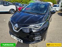USED 2021 71 RENAULT ZOE Black R135 EV50 GT Line Hatchback, 39,533 miles, Rapid Charge Electric Automatic, Half leather, Sat Nav, Rear camera, Bluetooth, Air Conditioning . This 2021 Renault Zoe R135 GT Line is a superb example, having had only one owner since new. This electric hatchback boasts a 55 kWh battery offering a maximum range of 238 miles when new, making it ideal for both daily commutes and longer journeys. Charging is convenient, with a full charge at home using a 7kW charger taking  9 hours and 25 minutes, while rapid public charging can take you from empty to 80% in just 1 hour and 10 minutes. The vehicle comes with a 3 month warranty and a 12 month