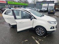 USED 2016 16 FORD ECOSPORT White 1.5 TDCi Titanium SUV, 59,859 miles, ULEZ compliant, Manual, 17in alloys, Half leather, Heated seats, Cruise Control, Air Conditioning. Boasting an exceptionally low mileage for its age, this 2016 Ford EcoSport TDCi Titanium presents a superb ownership proposition. With only two previous owners and a full service history, including a recent service at 58,626 miles on 11 September 2025, this vehicle has been meticulously maintained. It features a fuel efficient 1.5 litre diesel engine, meeting Euro 6 emissions standards, and comes with 12 months MOT for your peace of mind. Notable features include Electronic Automatic Temperature