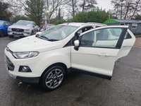 USED 2016 16 FORD ECOSPORT White 1.5 TDCi Titanium SUV, 59,859 miles, ULEZ compliant, Manual, 17in alloys, Half leather, Heated seats, Cruise Control, Air Conditioning. Boasting an exceptionally low mileage for its age, this 2016 Ford EcoSport TDCi Titanium presents a superb ownership proposition. With only two previous owners and a full service history, including a recent service at 58,626 miles on 11 September 2025, this vehicle has been meticulously maintained. It features a fuel efficient 1.5 litre diesel engine, meeting Euro 6 emissions standards, and comes with 12 months MOT for your peace of mind. Notable features include Electronic Automatic Temperature