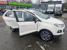 USED 2016 16 FORD ECOSPORT White 1.5 TDCi Titanium SUV, 59,859 miles, ULEZ compliant, Manual, 17in alloys, Half leather, Heated seats, Cruise Control, Air Conditioning. Boasting an exceptionally low mileage for its age, this 2016 Ford EcoSport TDCi Titanium presents a superb ownership proposition. With only two previous owners and a full service history, including a recent service at 58,626 miles on 11 September 2025, this vehicle has been meticulously maintained. It features a fuel efficient 1.5 litre diesel engine, meeting Euro 6 emissions standards, and comes with 12 months MOT for your peace of mind. Notable features include Electronic Automatic Temperature