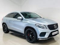 USED 2018 18 MERCEDES-BENZ GLE 3.0 GLE350d V6 AMG Line Coupe 5dr Diesel G-Tronic 4MATIC Euro 6 (s/s) (258 ps) Diamond Silver | Black Leather Interior | Heated Seats | Reversing Camera | Apple CarPlay | Bluetooth | Sat Nav | Electric Seats