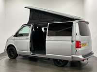 USED 2019 19 VOLKSWAGEN TRANSPORTER 2.0 TDI T28 BlueMotion Tech Highline Camper Van 5dr Diesel Manual FWD SWB Euro 6 (s/s) (102 ps) Striking Reflex Silver , Ebony Full Leather Interior hosting,  fridge , gashob , oven , diesel heater, solar roof panel, aux battery, water supply ,  popup  roof, detachable towbar,