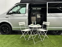USED 2019 19 VOLKSWAGEN TRANSPORTER 2.0 TDI T28 BlueMotion Tech Highline Camper Van 5dr Diesel Manual FWD SWB Euro 6 (s/s) (102 ps) Striking Reflex Silver , Ebony Full Leather Interior hosting,  fridge , gashob , oven , diesel heater, solar roof panel, aux battery, water supply ,  popup  roof, detachable towbar,