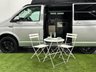 USED 2019 19 VOLKSWAGEN TRANSPORTER 2.0 TDI T28 BlueMotion Tech Highline Camper Van 5dr Diesel Manual FWD SWB Euro 6 (s/s) (102 ps) Striking Reflex Silver , Ebony Full Leather Interior hosting,  fridge , gashob , oven , diesel heater, solar roof panel, aux battery, water supply ,  popup  roof, detachable towbar,