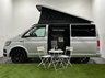 USED 2019 19 VOLKSWAGEN TRANSPORTER 2.0 TDI T28 BlueMotion Tech Highline Camper Van 5dr Diesel Manual FWD SWB Euro 6 (s/s) (102 ps) Striking Reflex Silver , Ebony Full Leather Interior hosting,  fridge , gashob , oven , diesel heater, solar roof panel, aux battery, water supply ,  popup  roof, detachable towbar,
