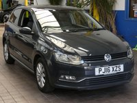 USED 2016 VOLKSWAGEN POLO 1.0 BlueMotion Tech Match Hatchback 3dr Petrol Manual Euro 6 (s/s) (75 ps) Excellent Condition 10 Services to 65k miles Oct 2025 Air con Bluetooth Cruise control Parking Sensors