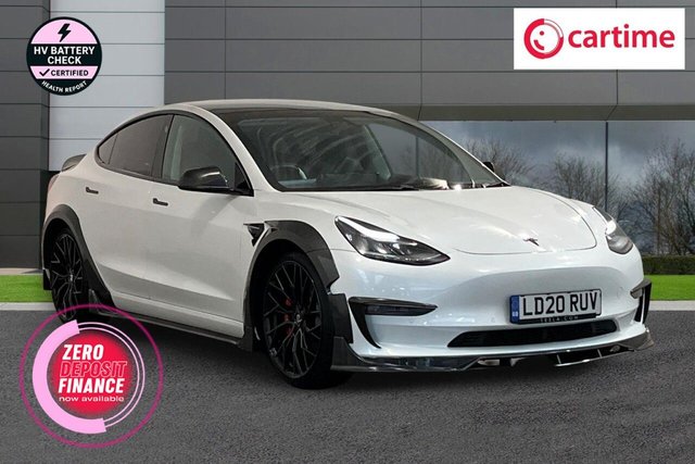 View our Tesla Model 3 (Dual Motor) Performance Saloon 4dr Electric Auto 4WDE (Performance Upgrade) (449 bhp) Panoramic Roof, Park Assist Camera, Touchscreen, Navigation System, Heated Seats
