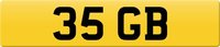 USED 1970 PORSCHE MACAN NUMBER PLATE FOR SALE '35 GB' Number Plate &lsquo;35GB&rsquo; For Sale