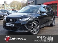 USED 2022 22 SEAT ARONA 1.0 TSI SE Technology 5d DSG 110 S/S 1 OWNER FROM NEW, FULL SERVICE HISTORY, DIGITAL DASH, SAT NAV, FULL LINK FOR WIRELESS APPLE CARPLAY / ANDROID AUTO, WIRELESS PHONE CHARGER, REAR PARKING SENSORS, ECO LED LIGHTS, AUTO LIGHTS, ELECTRIC MIRRORS, CRUISE CONTROL & SPEED LIMITER, LANE ASSIST, DAB RADIO, BLUETOOTH PHONE & MEDIA, DSG AUTOMATIC GEARBOX, BLACK CONTRAST ROOF, ROOF RAILS, 17 INCH ALLOY WHEELS, AIR CON, VOICE CONTROL, 2x USB C PORTS, LEATHER FLAT BOTTOM MULTIFUNCTION STEERING WHEEL