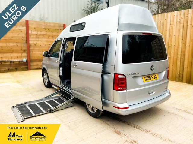 View our Volkswagen Caravelle Petrol Auto Wheelchair Accessible High Roof Day Van Camper