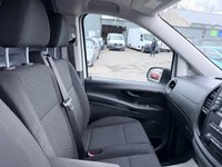 USED 2022 71 MERCEDES-BENZ VITO White 2.0 116 CDI Progressive Euro 6 panel van, 63,200 miles, ULEZ Compliant, Automatic, Bluetooth, Cruise, DAB, Reverse camera. Plus VAT @ 20%! This 2022 Mercedes Benz Vito 116 CDI Progressive offers exceptional provenance, having had only one owner and boasting a full service history with its last service completed on 06 November 2025 at 52,796 miles. This L3 XLWB model is powered by a 2.0 litre Euro 6 diesel engine delivering 161 bhp, and comes equipped with a 3 month warranty and a 12 month MOT provided on purchase. Notable features include a reversing camera with parking assistance, automatic headlights via the Headlight Assistant,