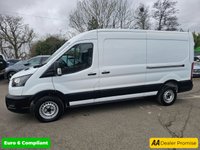USED 2022 72 FORD TRANSIT White 2.0 350 EcoBlue Euro 6 panel van, 33,100 miles, ULEZ compliant, 6-Speed manual, Air Conditioning, Bluetooth, DAB, Rear sensors. Plus VAT @ 20%! This 2022 Ford Transit 350 Leader presents an exceptional opportunity with its remarkably low mileage of just 33,100 miles, especially for a vehicle of its age, and benefits from having had only one owner from new. This Euro 6 compliant 2.0 litre diesel van, registered in 2022, is the 2.0 350 EcoBlue Leader FWD L3 H2 model. It comes with a full 12 months MOT provided on purchase, and its last service was completed on 11 October 2023 at 13,675 miles, indicating excellent provenance. Notable featu