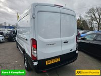 USED 2022 72 FORD TRANSIT White 2.0 350 EcoBlue Euro 6 panel van, 33,100 miles, ULEZ compliant, 6-Speed manual, Air Conditioning, Bluetooth, DAB, Rear sensors. Plus VAT @ 20%! This 2022 Ford Transit 350 Leader presents an exceptional opportunity with its remarkably low mileage of just 33,100 miles, especially for a vehicle of its age, and benefits from having had only one owner from new. This Euro 6 compliant 2.0 litre diesel van, registered in 2022, is the 2.0 350 EcoBlue Leader FWD L3 H2 model. It comes with a full 12 months MOT provided on purchase, and its last service was completed on 11 October 2023 at 13,675 miles, indicating excellent provenance. Notable featu
