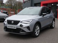 USED 2023 23 SEAT ARONA 1.0 TSI FR 5d 110 S/S FULL LINK FOR APPLE CARPLAY / ANDROID AUTO (GIVES YOU SAT NAV), WIRELESS PHONE CHARGER, REAR PARKING SENSORS, LED LIGHTS, AUTO LIGHTS & WIPERS, ELECTRIC FOLDING DOOR MIRRORS, CRUISE CONTROL & SPEED LIMITER, LANE ASSIST, DAB RADIO, BLUETOOTH PHONE & MEDIA, MANUAL 6 SPEED, TINTED GLASS, BLACK CONTRAST ROOF, ROOF RAILS, 17 INCH ALLOY WHEELS, FRONT FOG LIGHTS, SPORT SEATS, LEATHER FLAT BOTTOM MULTIFUNCTION STEERING WHEEL, 1 OWNER FROM NEW, SERVICE HISTORY