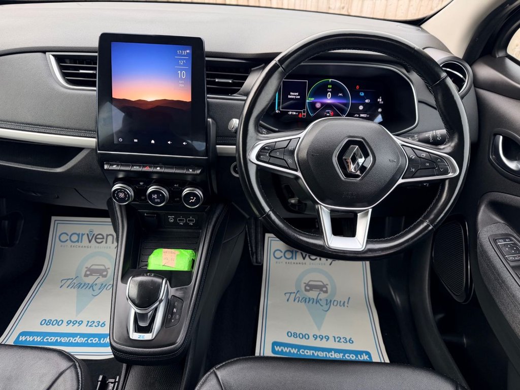 USED 2022 22 RENAULT ZOE R135 EV50 52kWh GT Line + Hatchback 5dr Electric Auto (Rapid Charge) (134 bhp) Camera|Heated Seats|SatNav|Lane Assist|Cruise|Heated Steering|