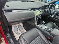 USED 2021 71 LAND ROVER DISCOVERY SPORT Red 1.5 P300e R-Dynamic HSE PHEV SUV, 78,707 miles, ULEZ, Automatic 4WD, Sat nav, 10in Screen, 20in alloys, CarPlay/Android Auto, Pano roof, Camera. This 2021 Land Rover Discovery Sport P300e R-Dynamic HSE boasts a full dealership service history, with its last service completed on 2025-10-03 at 70983 miles, offering peace of mind for its next owner. This four wheel drive, Euro 6 compliant plug in hybrid features a 1.5 litre petrol engine and comes with a 3 month warranty and 12 months MOT provided on purchase. Inside, you'll find luxurious 14 way heated electric seats with driver memory and two way manual headrests, alongside a premium Meri
