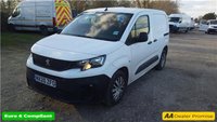USED 2020 20 PEUGEOT PARTNER White 1.5 BlueHDi Euro 6 panel van, 44,000 miles, ULEZ compliant, 5-Speed manual, A/C, Bluetooth, Cruise, DAB, Rear sensors. No VAT! Boasting exceptionally low mileage for its age, this 2020 Peugeot Partner presents a superb opportunity for discerning buyers.  This one owner vehicle has covered just 44,000 miles and benefits from a full service history, with its last service completed on 2025-12-04 at 43,323 miles.  The Professional trim level, featuring the 1.5 BlueHDi 1000 engine, is a Euro 6 compliant diesel model.  For your peace of mind, it will be supplied with a 12 month MOT upon purchase.  This Peugeot Partner is equi