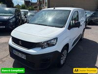 USED 2020 20 PEUGEOT PARTNER White 1.5 BlueHDi Euro 6 panel van, 44,000 miles, ULEZ compliant, 5-Speed manual, A/C, Bluetooth, Cruise, DAB, Rear sensors. Plus VAT @ 20%! Boasting exceptionally low mileage for its age, this 2020 Peugeot Partner presents a superb opportunity for discerning buyers.  This one owner vehicle has covered just 44,000 miles and benefits from a full service history, with its last service completed on 2025-12-04 at 43,323 miles.  The Professional trim level, featuring the 1.5 BlueHDi 1000 engine, is a Euro 6 compliant diesel model.  For your peace of mind, it will be supplied with a 12 month MOT upon purchase.  This Peugeot Partner is equi