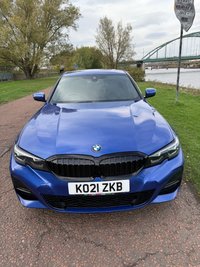 USED 2021 21 BMW 3 SERIES 2.0 330e 12kWh M Sport Saloon 4dr Petrol Plug-in Hybrid Auto Euro 6 (s/s) (292 ps) **PORTIMAO BLUE PAINT**FSH**M-SPORT PRO PACK**