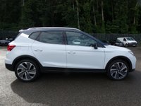 USED 2022 22 SEAT ARONA 1.0 TSI FR Sport 5d DSG 110 S/S 1 OWNER, FULL SERVICE HISTORY, SAT NAV, DIGITAL COCKPIT, HEATED SEATS, WIRELESS PHONE CHARGER, APPLE CARPLAY ANDROID AUTO & MIRROR LINK, DAB RADIO, BLUETOOTH PHONE & MUSIC, REAR PARKING SENSORS WITH DISPLAY, CRUISE CONTROL & SPEED LIMITER, LANE ASSIST, FRONT ASSIST, DSG AUTOMATIC, 18 INCH ALLOYS, LED DAYTIME RUNNING LIGHTS, TINTED GLASS, BLACK LEATHER ALCANTARA, RAIN & LIGHT SENSORS, AUTO DIMMING REAR VIEW MIRROR, CLIMATE CONTROL, INTERIOR LED LIGHTS, VOICE CONTROL, DRIVE SELECT