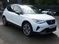 USED 2022 22 SEAT ARONA 1.0 TSI FR Sport 5d DSG 110 S/S 1 OWNER, FULL SERVICE HISTORY, SAT NAV, DIGITAL COCKPIT, HEATED SEATS, WIRELESS PHONE CHARGER, APPLE CARPLAY ANDROID AUTO & MIRROR LINK, DAB RADIO, BLUETOOTH PHONE & MUSIC, REAR PARKING SENSORS WITH DISPLAY, CRUISE CONTROL & SPEED LIMITER, LANE ASSIST, FRONT ASSIST, DSG AUTOMATIC, 18 INCH ALLOYS, LED DAYTIME RUNNING LIGHTS, TINTED GLASS, BLACK LEATHER ALCANTARA, RAIN & LIGHT SENSORS, AUTO DIMMING REAR VIEW MIRROR, CLIMATE CONTROL, INTERIOR LED LIGHTS, VOICE CONTROL, DRIVE SELECT