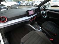 USED 2022 22 SEAT ARONA 1.0 TSI FR Sport 5d DSG 110 S/S 1 OWNER, FULL SERVICE HISTORY, SAT NAV, DIGITAL COCKPIT, HEATED SEATS, WIRELESS PHONE CHARGER, APPLE CARPLAY ANDROID AUTO & MIRROR LINK, DAB RADIO, BLUETOOTH PHONE & MUSIC, REAR PARKING SENSORS WITH DISPLAY, CRUISE CONTROL & SPEED LIMITER, LANE ASSIST, FRONT ASSIST, DSG AUTOMATIC, 18 INCH ALLOYS, LED DAYTIME RUNNING LIGHTS, TINTED GLASS, BLACK LEATHER ALCANTARA, RAIN & LIGHT SENSORS, AUTO DIMMING REAR VIEW MIRROR, CLIMATE CONTROL, INTERIOR LED LIGHTS, VOICE CONTROL, DRIVE SELECT