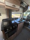USED 2022 FIAT SWIFT SELECT 122 - 2 Berth lovely modern layout, end lounge area which can be used as two single beds (186cm (L) x 66cm (W) easily converts into double bed, galley kitchen including Dometic fridge, Thetford hob, oven, grill and sink. Wet room bathroom with stow away sink for extra space. Lots of storage space and captains swivel seats turn to create a cute little dining area. Fitted with Reversing camera, tow bar, external gas BBQ point, external shower. Yours for �&pound;55,995. Up to 7 years finance and warranty packages available. DIMENSIONS - LENGTH - 5.95M, WIDTH 2.26M, HEIGHT - 2.72M  
