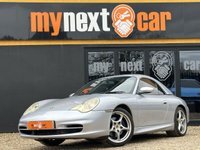 USED 2002 02 PORSCHE 911 3.6 996 Carrera 2 Cabriolet Tiptronic S 2dr FINISHED IN SILVER WITH FULL BLACK LEATHER SEATS + FULL SERVICE HISTORY + COLOUR CODED HARDTOP + BOSE SOUND SYSTEM + TIPTRONIC + 18" ALLOY WHEELS + CRUISE CONTROL + DIGITAL TRIP COMPUTER + AIRCON + HPI CLEAR + 2 KEYS