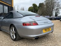 USED 2002 02 PORSCHE 911 3.6 996 Carrera 2 Cabriolet Tiptronic S 2dr FINISHED IN SILVER WITH FULL BLACK LEATHER SEATS + FULL SERVICE HISTORY + COLOUR CODED HARDTOP + BOSE SOUND SYSTEM + TIPTRONIC + 18" ALLOY WHEELS + CRUISE CONTROL + DIGITAL TRIP COMPUTER + AIRCON + HPI CLEAR + 2 KEYS