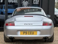 USED 2002 02 PORSCHE 911 3.6 996 Carrera 2 Cabriolet Tiptronic S 2dr FINISHED IN SILVER WITH FULL BLACK LEATHER SEATS + FULL SERVICE HISTORY + COLOUR CODED HARDTOP + BOSE SOUND SYSTEM + TIPTRONIC + 18" ALLOY WHEELS + CRUISE CONTROL + DIGITAL TRIP COMPUTER + AIRCON + HPI CLEAR + 2 KEYS