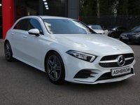 USED 2021 21 MERCEDES-BENZ A-CLASS 1.3 A200 AMG Line (Executive) 5d 7G-DCT 163 S/S 1 OWNER, FULL SERVICE HISTORY, DIGITAL DASH, SAT NAV, APPLE CARPLAY / ANDROID, REAR CAMERA, PARK ASSIST, FRONT & REAR PARKING SENSORS, HEATED SEATS, LANE KEEPING ASSIST, DAB RADIO, BLUETOOTH, CRUISE CONTROL & SPEED LIMITER, VOICE CONTROL, AUTOMATIC GEARBOX, START STOP, LED LIGHTS & DAYTIME RUNNING LIGHTS, 18 INCH ALLOY WHEELS, PRIVACY GLASS, LEATHER ALCANTARA INTERIOR, TIPTRONIC LEATHER FLAT BOTTOM MFSWA, POWER FOLDING MIRRORS, KEYLESS START, RAIN & LIGHT SENSORS