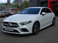 USED 2021 21 MERCEDES-BENZ A-CLASS 1.3 A200 AMG Line (Executive) 5d 7G-DCT 163 S/S 1 OWNER, FULL SERVICE HISTORY, DIGITAL DASH, SAT NAV, APPLE CARPLAY / ANDROID, REAR CAMERA, PARK ASSIST, FRONT & REAR PARKING SENSORS, HEATED SEATS, LANE KEEPING ASSIST, DAB RADIO, BLUETOOTH, CRUISE CONTROL & SPEED LIMITER, VOICE CONTROL, AUTOMATIC GEARBOX, START STOP, LED LIGHTS & DAYTIME RUNNING LIGHTS, 18 INCH ALLOY WHEELS, PRIVACY GLASS, LEATHER ALCANTARA INTERIOR, TIPTRONIC LEATHER FLAT BOTTOM MFSWA, POWER FOLDING MIRRORS, KEYLESS START, RAIN & LIGHT SENSORS
