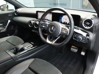 USED 2021 21 MERCEDES-BENZ A-CLASS 1.3 A200 AMG Line (Executive) 5d 7G-DCT 163 S/S 1 OWNER, FULL SERVICE HISTORY, DIGITAL DASH, SAT NAV, APPLE CARPLAY / ANDROID, REAR CAMERA, PARK ASSIST, FRONT & REAR PARKING SENSORS, HEATED SEATS, LANE KEEPING ASSIST, DAB RADIO, BLUETOOTH, CRUISE CONTROL & SPEED LIMITER, VOICE CONTROL, AUTOMATIC GEARBOX, START STOP, LED LIGHTS & DAYTIME RUNNING LIGHTS, 18 INCH ALLOY WHEELS, PRIVACY GLASS, LEATHER ALCANTARA INTERIOR, TIPTRONIC LEATHER FLAT BOTTOM MFSWA, POWER FOLDING MIRRORS, KEYLESS START, RAIN & LIGHT SENSORS