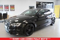 USED 2019 68 AUDI A3 1.6 TDI 30 Black Edition Saloon 4dr Diesel S Tronic Euro 6 (s/s) (116 ps) ***DSG AUTOMATIC***SERVICE HISTORY***S-LINE EMBOSSED SPORTS SEATS***APPLE CAR PLAY***MMI SAT NAV***MMI RADIO PLUS RETRACTABLE SCREEN***REAR PARKING AID***PADDLE SHIFT***BLUETOOTH***SPORTS SUSPENSION***