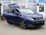 USED 2014 14 NISSAN QASHQAI 1.5 dCi Tekna SUV 5dr Diesel Manual 2WD Euro 5 (s/s) (110 ps) Finished in INK BLUE MET with contrasting EBONY BLACK HEATED LEATHER SEATS. The Qashqai is one of the best selling SUV's around at the moment. This Top of the range edition is comfy, easy to drive and has enough space for 5 adults. Features include, 19" Alloys, Full heated leather, Sat Nav, Pan Roof, 360 Reverse Cameras, DAB, B/Tooth, Auto Parking and much more. Dealer serviced at 8355 miles, 16994 miles, 25908 miles, 34450 miles, 46652 miles, 56942 miles and CAM BELT with WATER PUMP.
